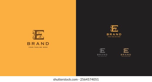 Logo design template with E alphabet. Letterform design. Mark or design template. Vector illustration.