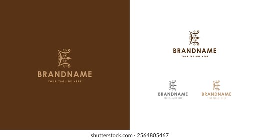 Logo design template with E alphabet. Letterform design. Mark or design template. Vector illustration.