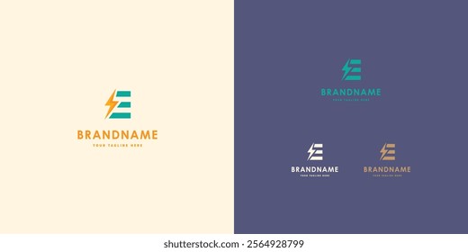 Logo design template with E alphabet. Letterform design. Mark or design template. Vector illustration.