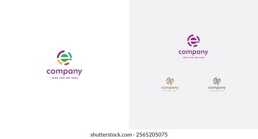 Logo design template with E alphabet. Letterform design. Mark or design template. Vector illustration.