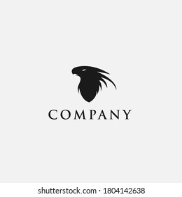 Plantilla de diseño de logotipo, con un icono de cabeza de águila