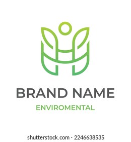 Logo design template with environment and nature theme