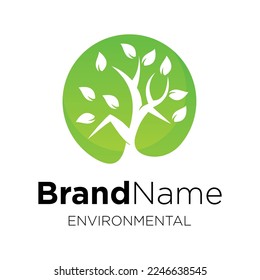 Plantilla de diseño de logotipos con tema de entorno y naturaleza