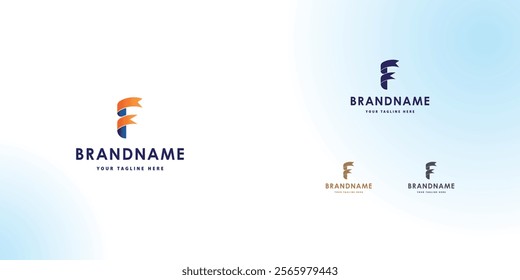 Logo design template with F alphabet. Letterform design. Mark or design template for pet care business. Vector illustration.