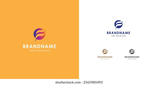 Logo design template with F alphabet. Letterform design. Mark or design template for pet care business. Vector illustration.