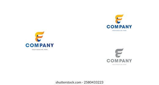 Logo design template with F alphabet. Letterform design. Mark or design template. Vector illustration.