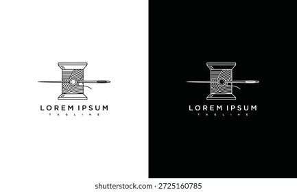 Plantilla de diseño de logotipo con una silla estilizada con una flecha, presentada sobre fondos blancos y negros contrastantes