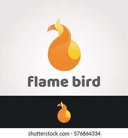 Logo design template. Flame bird company concept icon