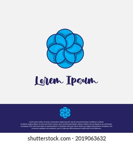 logo design template, with a flower logo icon, suitable for beauty, plant, and women's brands