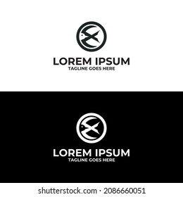 Logo design template, with a Flying bird icon in a circle. vector logo on black and white background