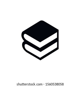 Logo design template in the form of two books lying on each other. Vector illustration.