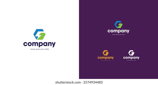 Logo design template with G alphabet. Letterform design. Mark or design template. Vector illustration.