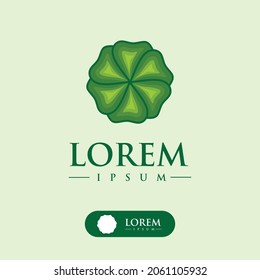 Logo design template, with green flower petal icon