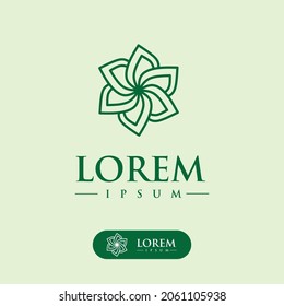 Logo design template, with green flower petal icon