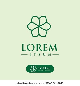 Logo-Design-Vorlage mit grünem Blumenblatt-Symbol