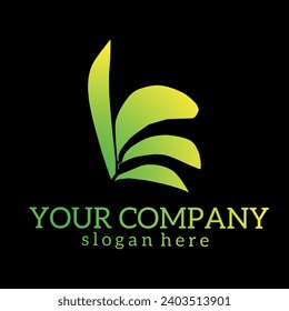 logo design template. Green and freshness concept. letter K, letter v letter L. Suitable for spa, beauty, salon, cosmetics brand, business card, company, commercial, brand identity, Business, etc.