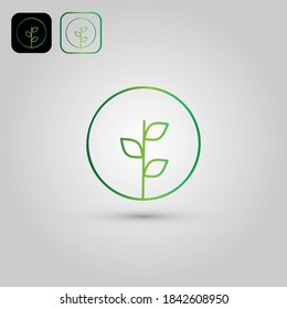 Logo design template, with a green leaf logo icon
