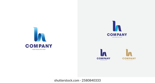 Logo design template with H alphabet. Letterform design. Mark or design template. Vector illustration.