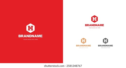 Logo design template with H alphabet. Letterform design. Mark or design template. Vector illustration.