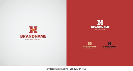 Logo design template with H alphabet. Letterform design. Mark or design template. Vector illustration.