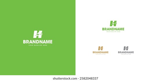 Logo design template with H alphabet. Letterform design. Mark or design template. Vector illustration.