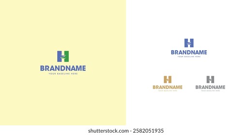 Logo design template with H alphabet. Letterform design. Mark or design template. Vector illustration.