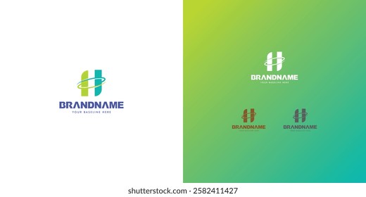 Logo design template with H alphabet. Letterform design. Mark or design template. Vector illustration.
