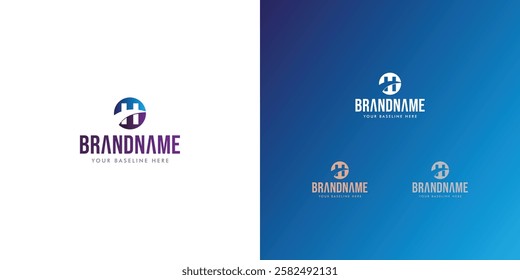 Logo design template with H alphabet. Letterform design. Mark or design template. Vector illustration.