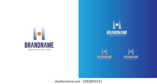 Logo design template with H alphabet. Letterform design. Mark or design template. Vector illustration.