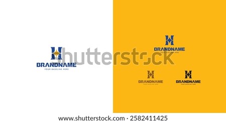 Logo design template with H alphabet. Letterform design. Mark or design template. Vector illustration.