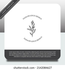 logo design template, with hand drawn beautiful plant icon
