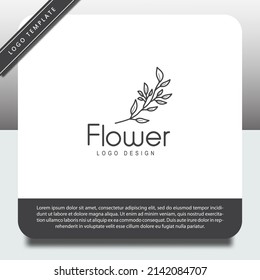 logo design template, with hand drawn beautiful plant icon