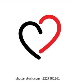 logo design template. heart shape vector design