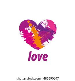 logo design template heart splash. Vector illustration