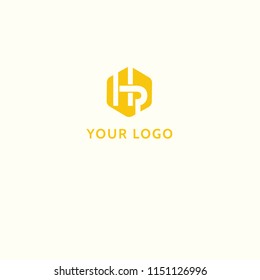 logo design template  with HP monogram 