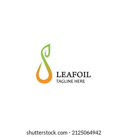 logo design template. illustration of leaf oil