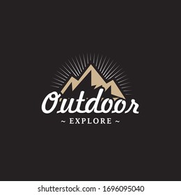 Logo Design Template Inspiration of Vintage Mountain , Vector Illustration, outdoor adventure retro logo design. Vector graphic for t shirt and other uses.
