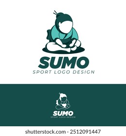 Logo design template, Japanese sumo kid illustration logo design for your bussiness.