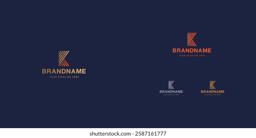 Logo design template with K alphabet. Letterform design. Mark or design template. Vector illustration.