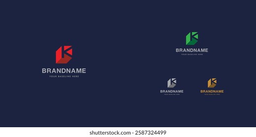 Logo design template with K alphabet. Letterform design. Mark or design template. Vector illustration.