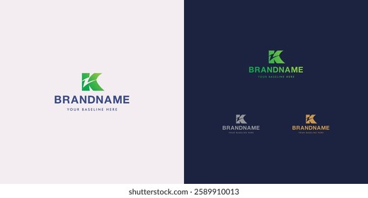 Logo design template with K alphabet. Letterform design. Mark or design template. Vector illustration.
