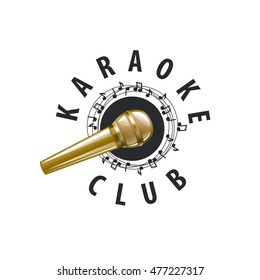 logo design template for karaoke. Vector illustration of icon