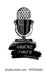 logo design template for karaoke. Vector illustration of icon.