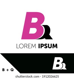 Plantilla de diseño de logotipo. Concepto de letra B y Q. Inspiración creativa en monograma. Los monogramas se realizan a menudo combinando las iniciales de una persona o una empresa, utilizadas como símbolos o logos reconocibles.