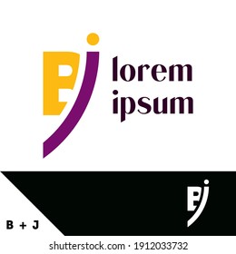 Plantilla de diseño de logotipo. Concepto de letra B y J. Inspiración creativa en monograma. Los monogramas se realizan a menudo combinando las iniciales de una persona o una empresa, utilizadas como símbolos o logos reconocibles.