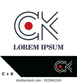 Logo design template. Letter C and K concept. Creative monogram inspiration. Monograms are often made by combining the initials of an individual or a company, used as recognizable symbols or logos.