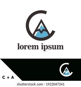 Plantilla de diseño de logotipo. Carta C y concepto A. Inspiración creativa en monograma. Los monogramas se realizan a menudo combinando las iniciales de una persona o una empresa, utilizadas como símbolos o logos reconocibles.
