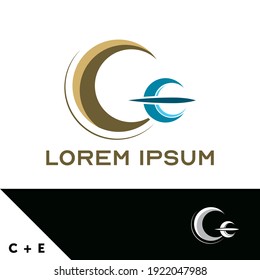 Plantilla de diseño de logotipo. Concepto de letra C y E. Inspiración creativa en monograma. Los monogramas se realizan a menudo combinando las iniciales de una persona o una empresa, utilizadas como símbolos o logos reconocibles.