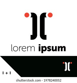 Logo design template. Letter I and I concept. Creative monogram inspiration. Monograms are often made by combining the initials of an individual or a company, used as recognizable symbols or logos.