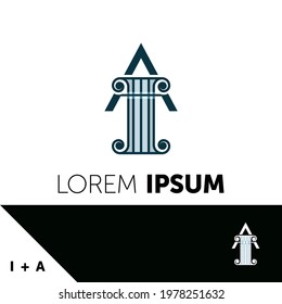 Logo design template. Letter I and A concept. Creative monogram inspiration. Monograms are often made by combining the initials of an individual or a company, used as recognizable symbols or logos.